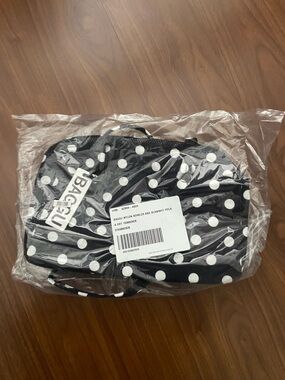 Medium Baggu Nylon Bowler Black White Polka Dot